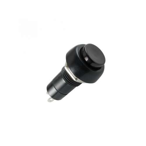 Black push button switch, SP 10/BK, 1 circuit, momentary, 125 V, 3 A