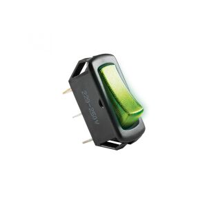 Home STV 04 Rocker Switch - 2 Position, Green, angled view - Home by Somogyi