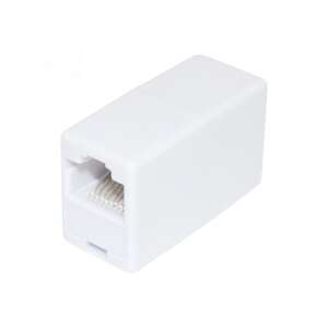 Weißer Telefonverlängerung Adapter, 8P/8C, Buchse auf Buchse - Anschlüsse