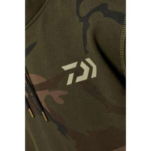 Daiwa Carp Camo Hoodie, zöld terepmintás kapucnis pulóver Daiwa logóval - Horgász ruházat