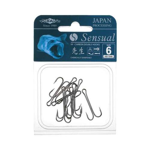 Mikado Sensual Hi-Carbon Double Hooks méret 6, 6 db-os csomag horgászhorgok - Horgász horog