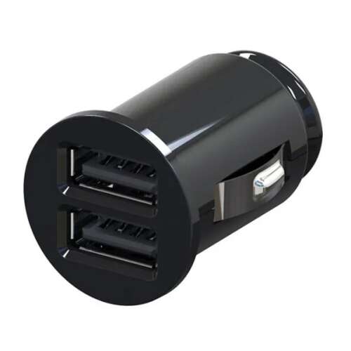 Univerzális Dupla USB Autós Töltő - 2.1A/1A, fekete