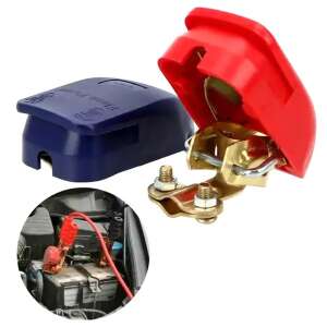 Da71 Gyorscsatlakozású akkumulátor saruk, 2 db-os készlet, piros és kék, 12V/24V, 800A, sárgaréz, acél, PP műanyag, autóipari akkumulátor kiegészítők - Akkumulátor saru