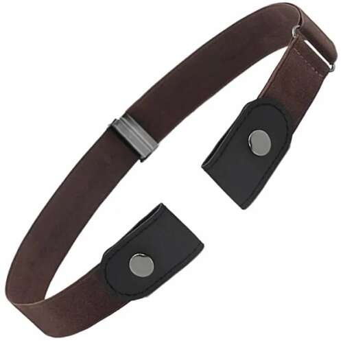 Hnedý elastický opasok so zipsom, bez pracky, pre ženy a mužov