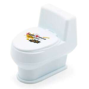 Fehér műanyag WC játék, tréfa játék, vízzel spriccelő WC, vicces tréfa ajándék, tréfa ajándék felnőtteknek, tréfa ajándék gyerekeknek, tréfa ajándék barátoknak, tréfa ajándék családnak, tréfa ajándék kollégáknak - Vicces ajándék