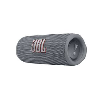 JBL Flip 6 grauer tragbarer Bluetooth-Lautsprecher, schräge Ansicht - Bluetooth Lautsprecher