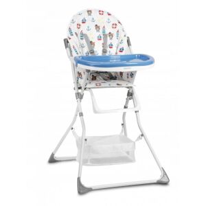 Ricokids Eldo etetőszék fehér és kék színben tárolókosárral - Ricokids