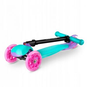 Ricokids Loco LED roller, türkiz és rózsaszín, szögletes nézet - Ricokids
