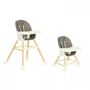 Ecotoys Baba 2-in-1 High Chair - Grey, high and low chair configuration - Babies & Toddler