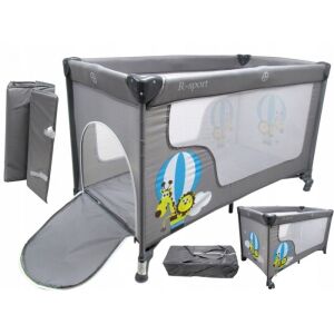 R-Sport K2 Foldable Travel Cot with Accessories - 120x60cm - Gray - R-Sport