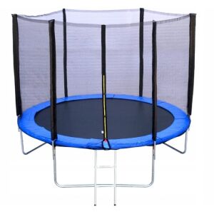 R-Sport 10ft trampoline with safety net and ladder, blue - R-Sport