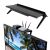 Korbi Foldable Monitor Shelf with router and streaming box on top of a TV