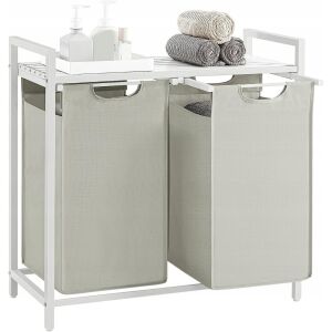 Mercaton bathroom cabinet with two laundry hampers and top shelf - Laundry Basket