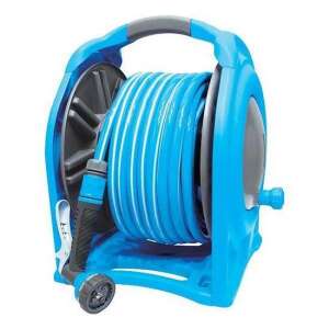 Aquacraft 25m garden hose reel with spray nozzle, 1/2 inch - Hose Reel