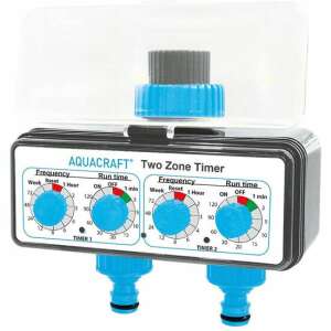 Aquacraft Two Zone Timer, automatic watering system with two independent timers, for garden irrigation - Irrigation Controller