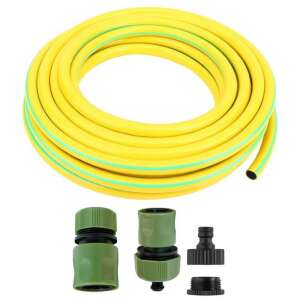 Furtun de grădină Mercaton cu 3 straturi, 25m, 3/4 inch, galben, cu conectori - Irigare