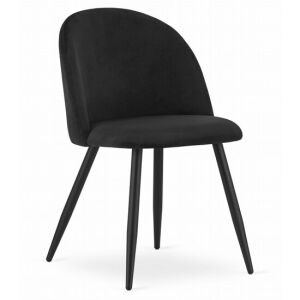 Mercaton Bello black velvet dining chair with metal legs - Kitchen Furniture