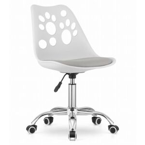 Mercaton White and Grey Office Chair with Paw Print Design - Office chair