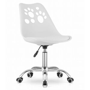 Mercaton Print White Office Chair with Paw Print Design - Office chair
