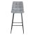 Mercaton Arceto Velvet Bar Stool, Steel, Silver and Black, 43.5x32.5x104 cm 131699012