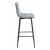 Mercaton Arceto Velvet Bar Stool, Steel, Silver and Black, 43.5x32.5x104 cm 131699012
