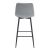Mercaton Arceto Velvet Bar Stool, Steel, Silver and Black, 43.5x32.5x104 cm 131699012