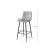 Mercaton Arceto Velvet Bar Stool, Steel, Silver and Black, 43.5x32.5x104 cm 131699012