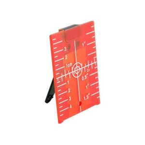NEO Laser Target Plate - Plastic, Red. Target plate for laser levels improves laser beam visibility and accuracy. - Laser level