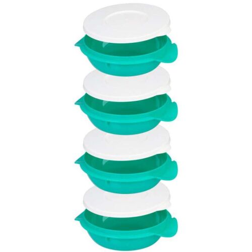 MagicHome 4-Compartment Green Food Storage Containers, 4 x 1L