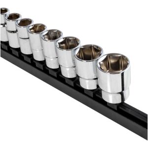 Close-up of RICHMANN 1/2 inch drive socket set, chrome vanadium steel - Socket Wrench