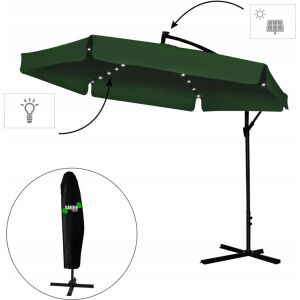 Chomik green LED cantilever parasol with cover, 300 cm - Parasol