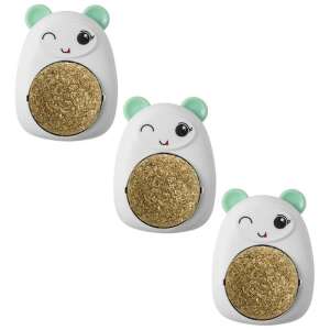 3 pack of Mercaton cat toys, bear model, 360 degree rotating catnip ball, pink - Cat Toy