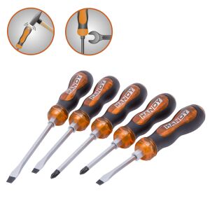 Handy Extra Strong 5-Piece Screwdriver Set with Ergonomic Grip - Tool