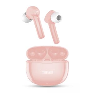 Maxell Dynamic+ TWS pink wireless earbuds with charging case - Maxwell
