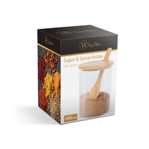 Sugar/Spice Container with Spoon - 8 x 11 cm 116336708 - Spice Rack