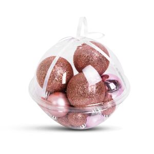 Karácsonyi Gömbdísz Készlet - 16 db - 3-6 cm - Arany Christmas tree ornaments set in clear packaging - Christmas tree ornament