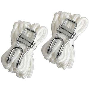 White hammock hanging kit with adjustable ropes and hooks - Garden