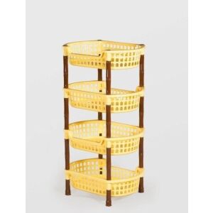 STERK 4-Tier Oval Plastic Shelf, yellow - Bookshelve & standing shelve