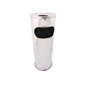 Stainless steel trash can with ashtray, 20.5 x H.58 cm - Furniture