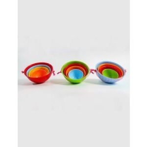 Praktikus 4-piece plastic bowl set: 0.5L, 1L, 2L, 3L. Colorful nesting bowls for kitchen use. - Bowl