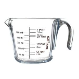 Borcam 500 ml Glass Measuring Cup with Measurements - Drinking Glass