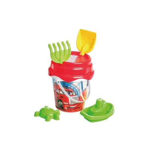 MCT homokozó játékkészlet vödörrel, lapáttal, gereblyével, teknős és hajó formákkal