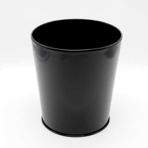 Fekete szemetes, 9 literes, 25,5 cm magas, 23 cm átmérőjű