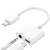 Fehér Lightning 3.5mm Jack adapter töltő porttal, WPOWER