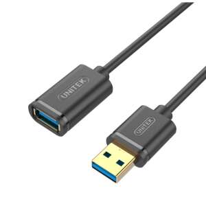 Unitek Y-C456GBK USB 3.0 A nőstény - USB 3.0 A hím hosszabbító kábel, 0,5m, Fekete - Unitek