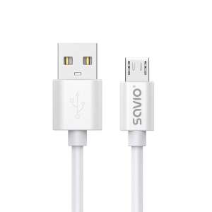 Kabel Savio CL-167 USB-A do Micro USB, 3 metry, biały - Kabel
