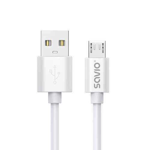Savio CL-167 USB-A to Micro USB cable, 3 meter, white
