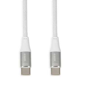 iBox IKUTC2W USB-C to USB-C cable, 2 meters, white, braided nylon - Data Cable