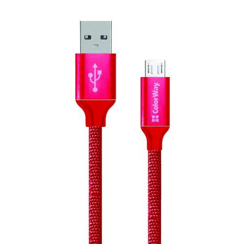 Kabel ColorWay USB-A - MicroUSB, 1 metr, czerwony