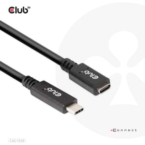 Kabel CLUB3D CAC-1529 USB-C do USB-C, 2 metry, czarne